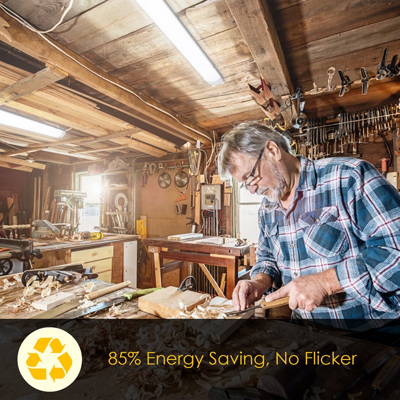 Lampe LED pour locaux humides Blanc neutre Atelier Plafonnier Garage 120cm 36W - 4