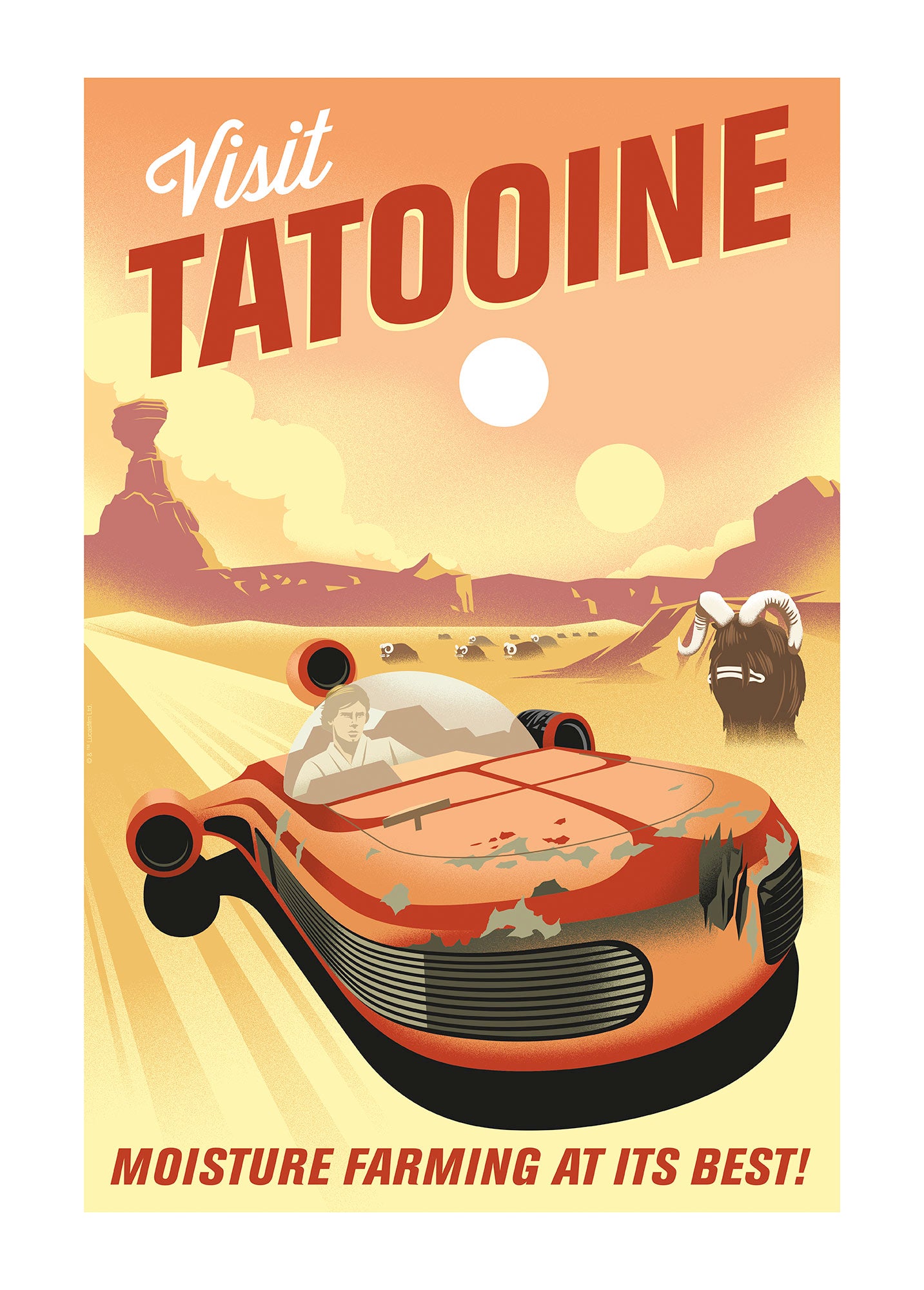 Poster d'art de Komar - Star Wars Visit Tatooine! - Taille: 40 x 50 cm - 2