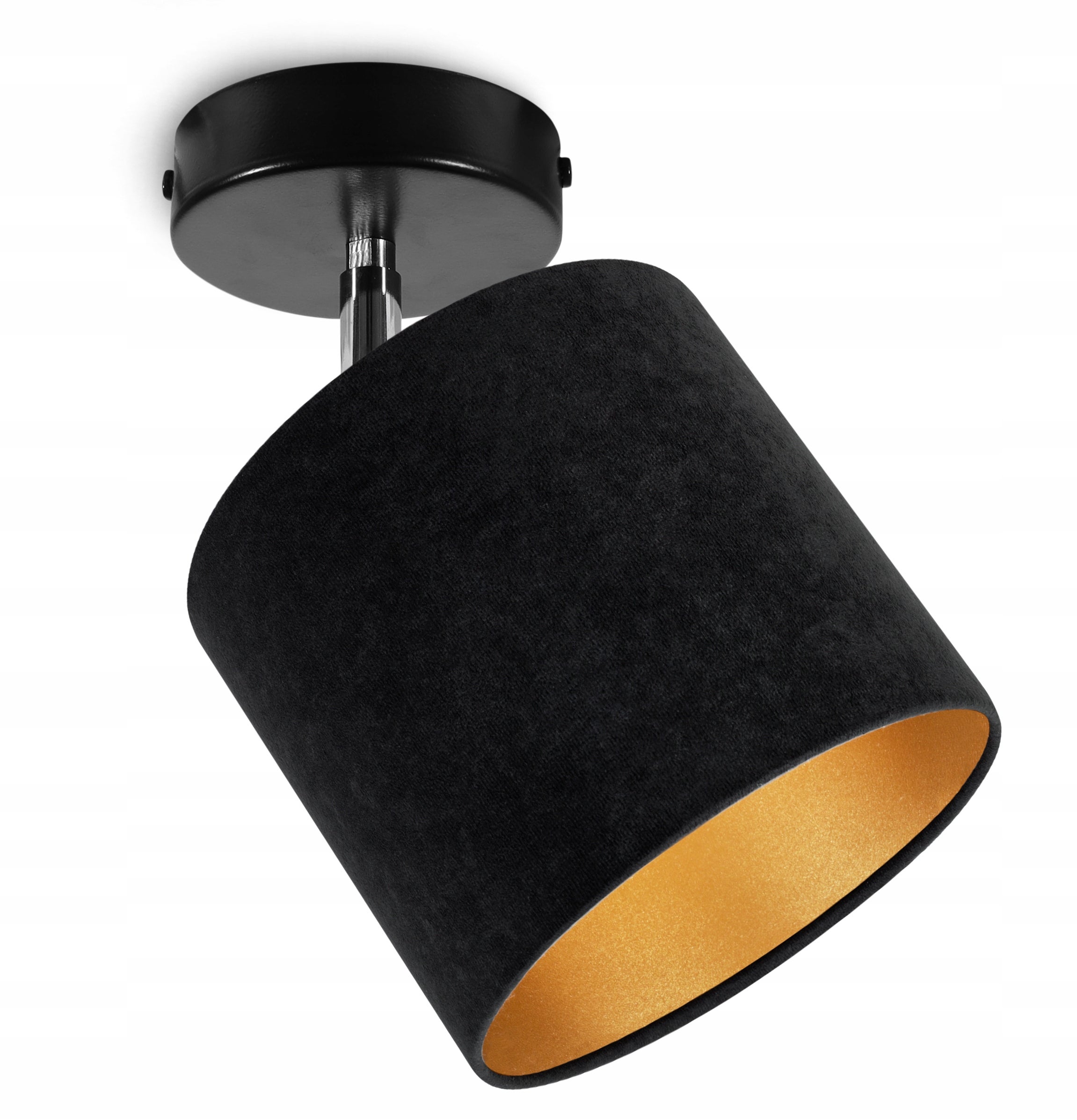 Lampa kinkiet ścienny Mediolan modern 1xE27 klosz walec złoty/czarny Light Home LH
