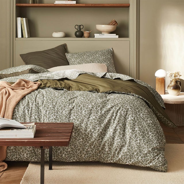 Housse de couette imprimée en percale de coton, Osmose