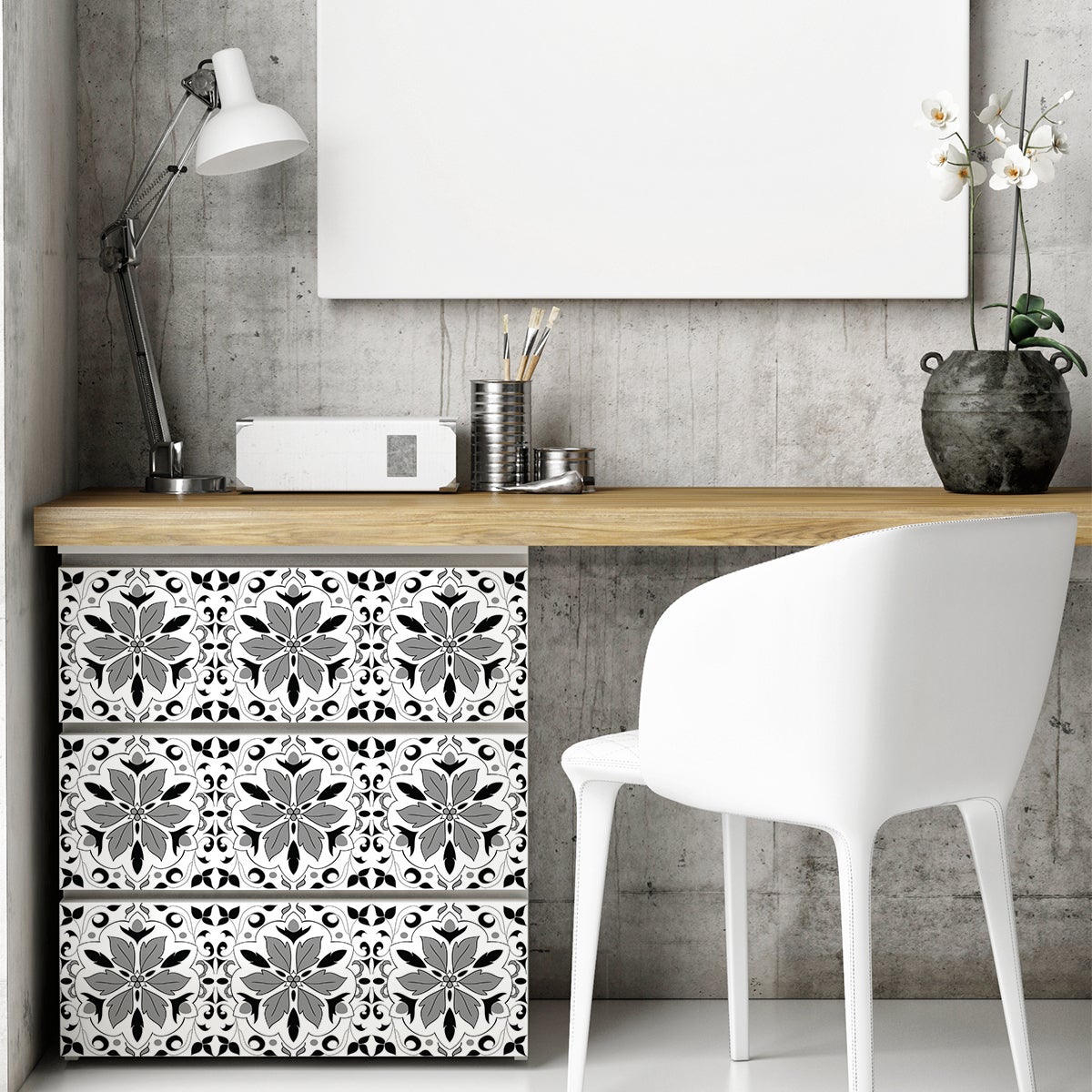24 vinilos baldosa de cemento muebles monardes - adhesivo de pared - revestimiento sticker mural decorativo - 24stickers10x10cm