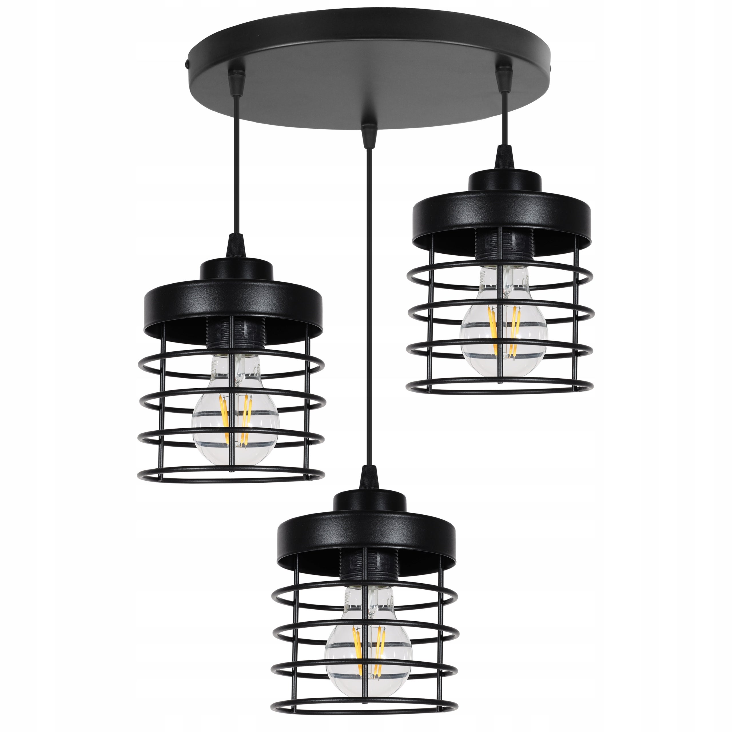 Lampa sufitowa wisząca boho Rasti 3xE27 klosz prostokątny druciak czarny Light Home LH