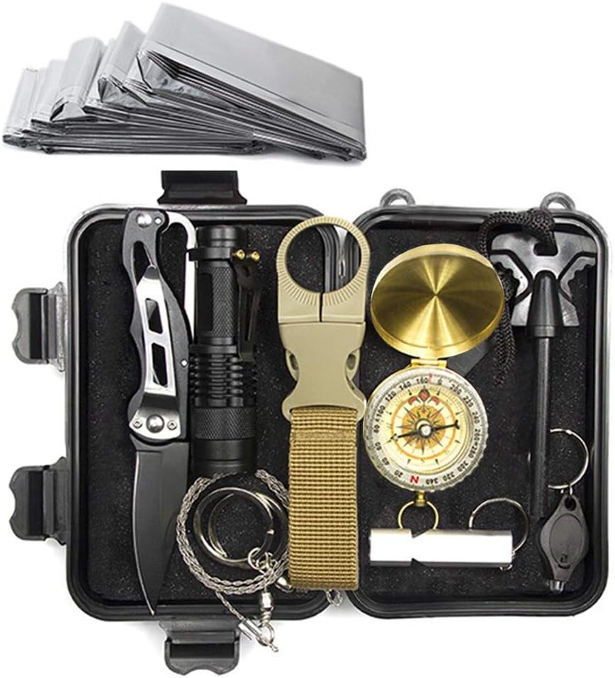 Boîte à outils de survie d'urgence SOS pour Camping d'alpinisme en plein air, boussole à pinces multi-usages EDC | Leroy Merlin