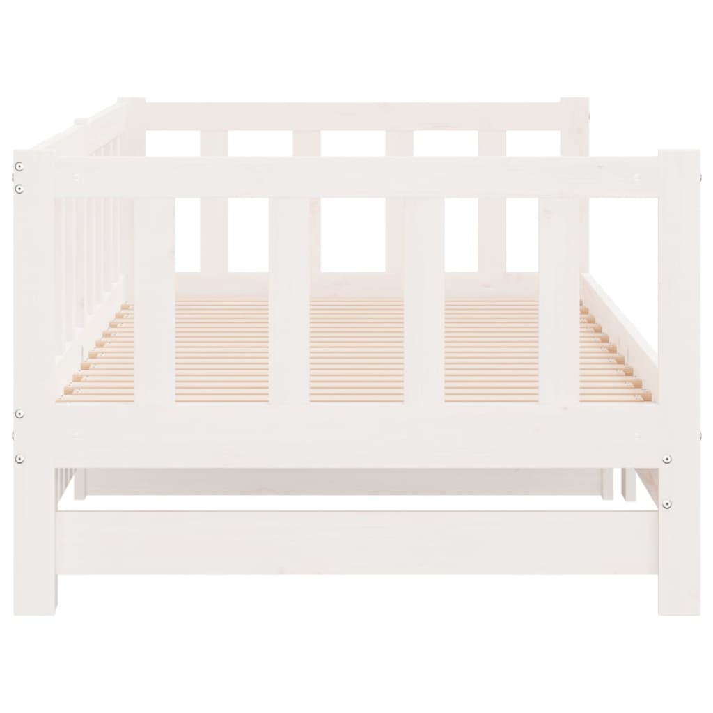 Lit coulissant sans matelas blanc, pour la chambre, 2 × (90 × 200) cm - 7