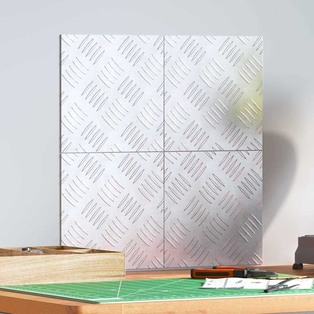 Stopień Kwadrat 4 pcs Srebrny 20 x 20 cm Aluminium vidaXL