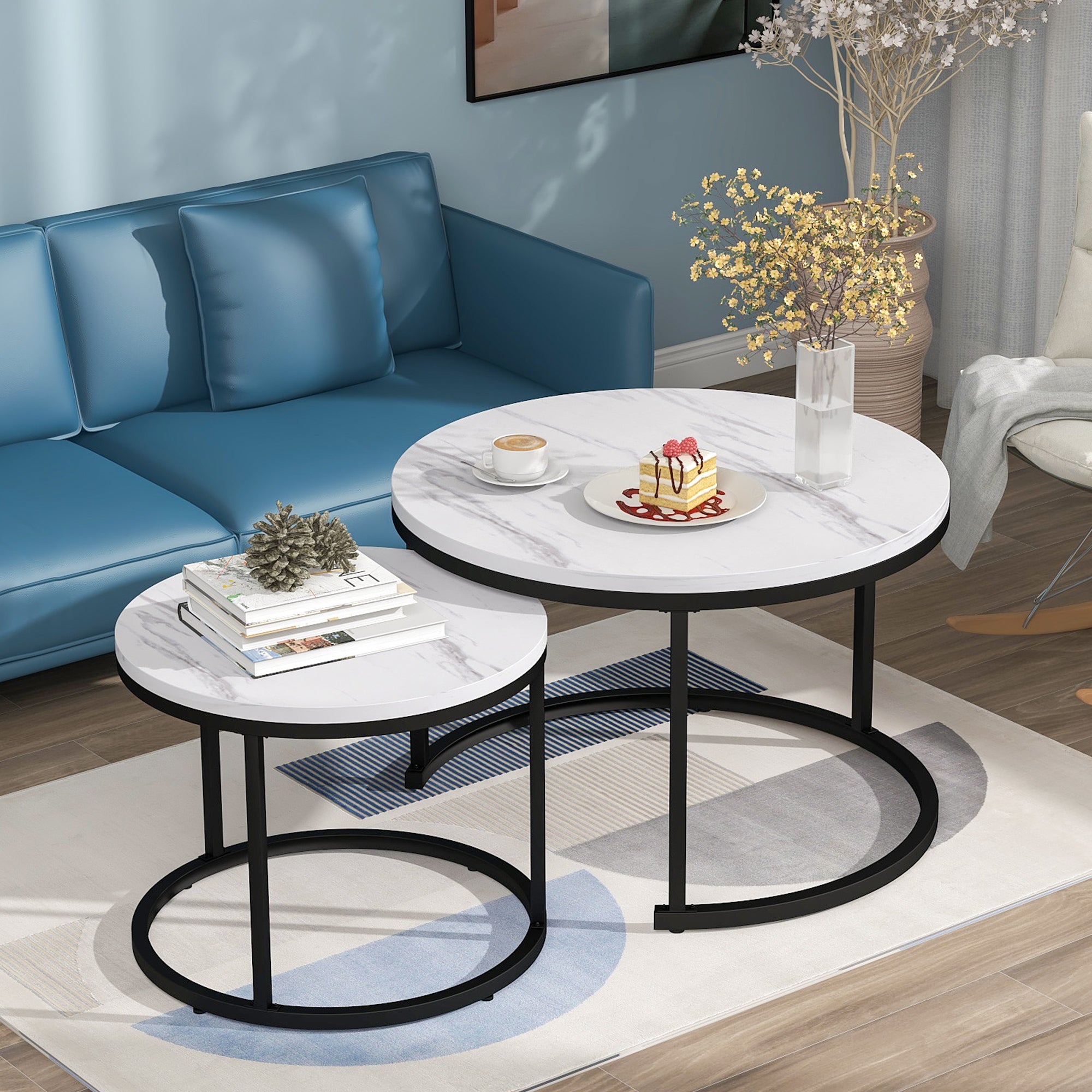 Emboitee Table basse ronde 2 ensembles de tables basses table d’appoint ronde ...