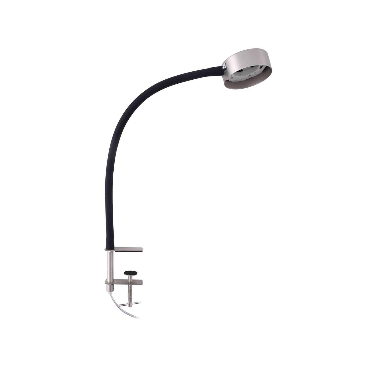 Lámpara con tornillo lindby jyla, níquel mate, gx53, brazo flexible, lámpara de mesa, lámpara de mesa, lámpara de lectura