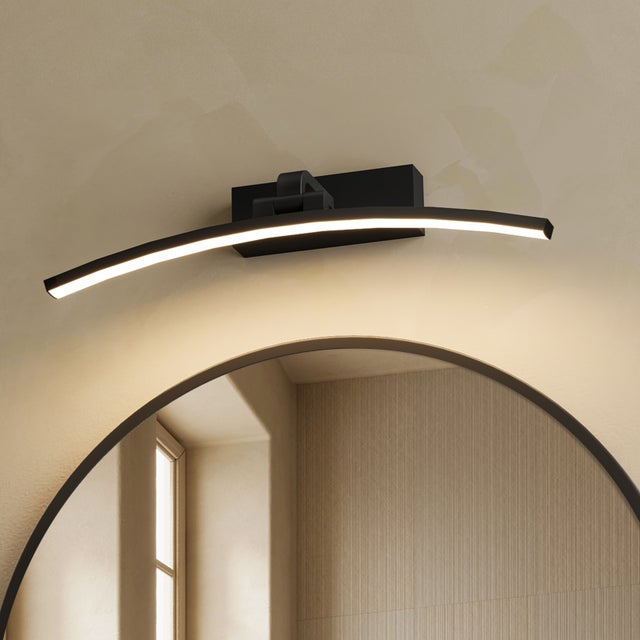 EMKE Applique LED salle de bain L.40 cm – Lampe à miroir LED salle de bain orientable 180°, 8W, blanc neutre 4000K, noir