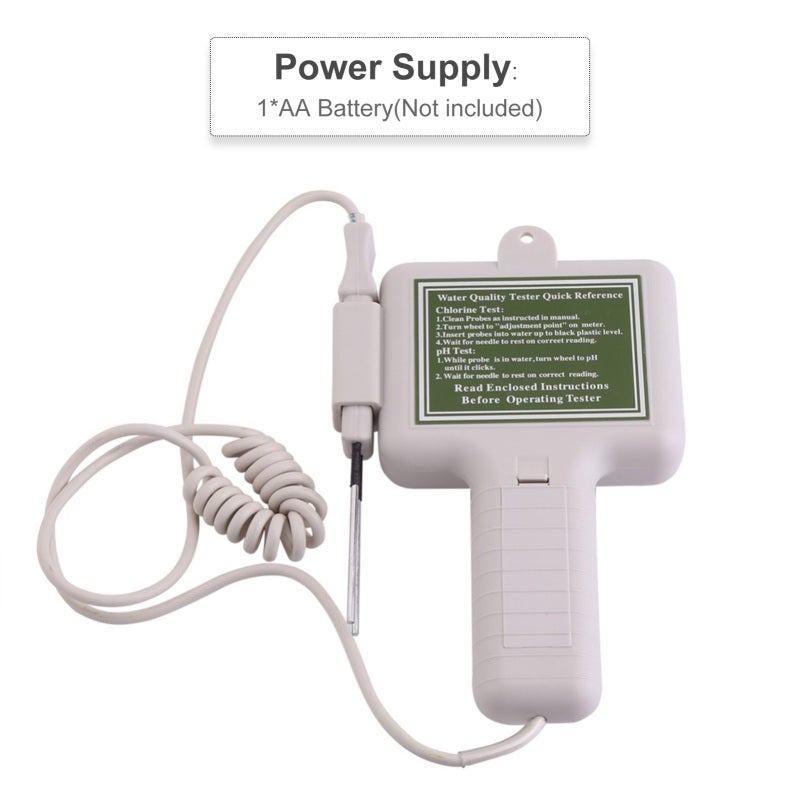 Medidor de pH e cloro CL2, analisador de qualidade da água para piscinas, spas e aquários, ferramenta de teste de pH e cloro compatível com água. - 4