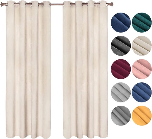Rideau Occultant En Velours Noir - 100% Opaque, Isolant, Pour Chambre Et Salon