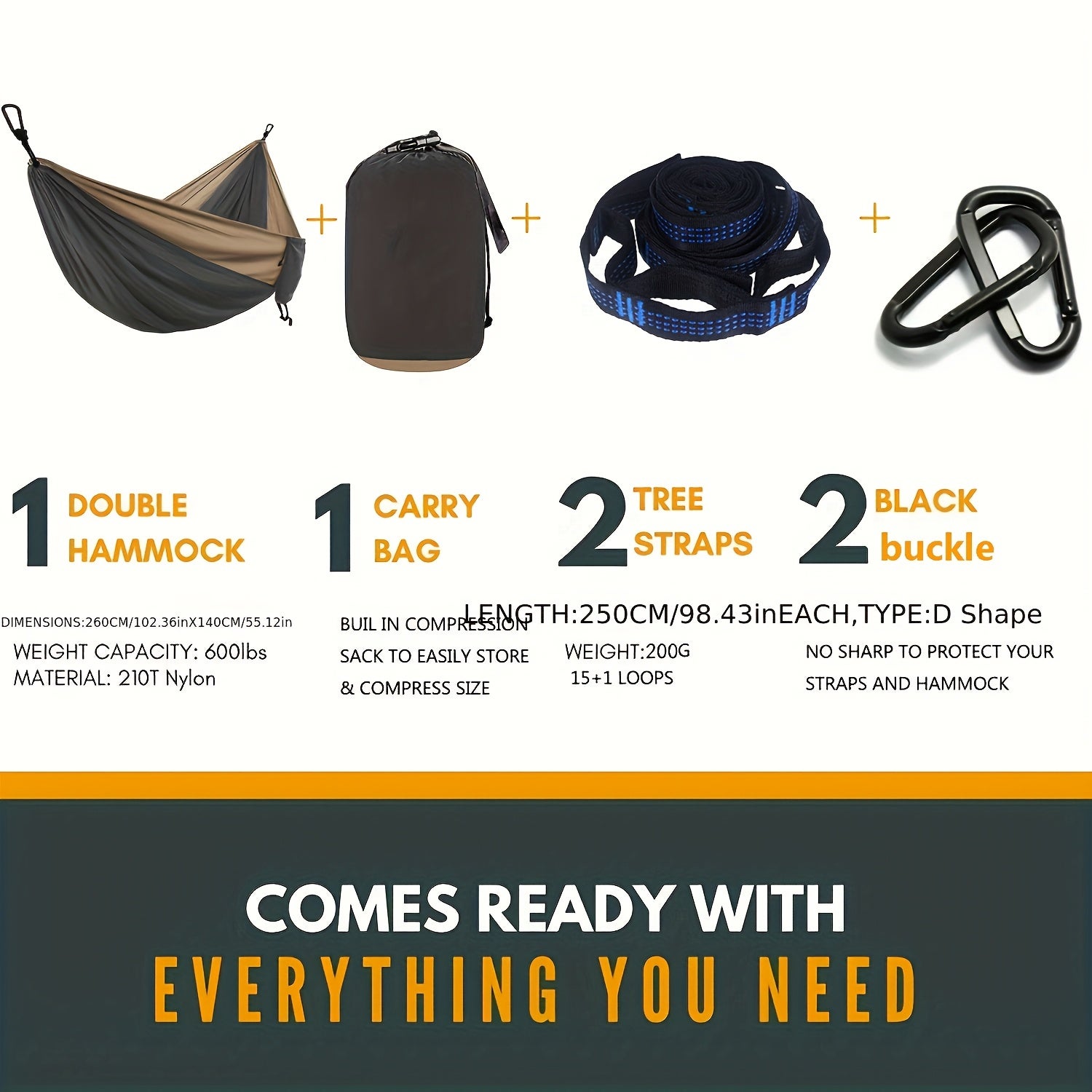 Amaca Da Campeggio Singola - In Tela Morbida Per 1-2 Persone Con Borsa