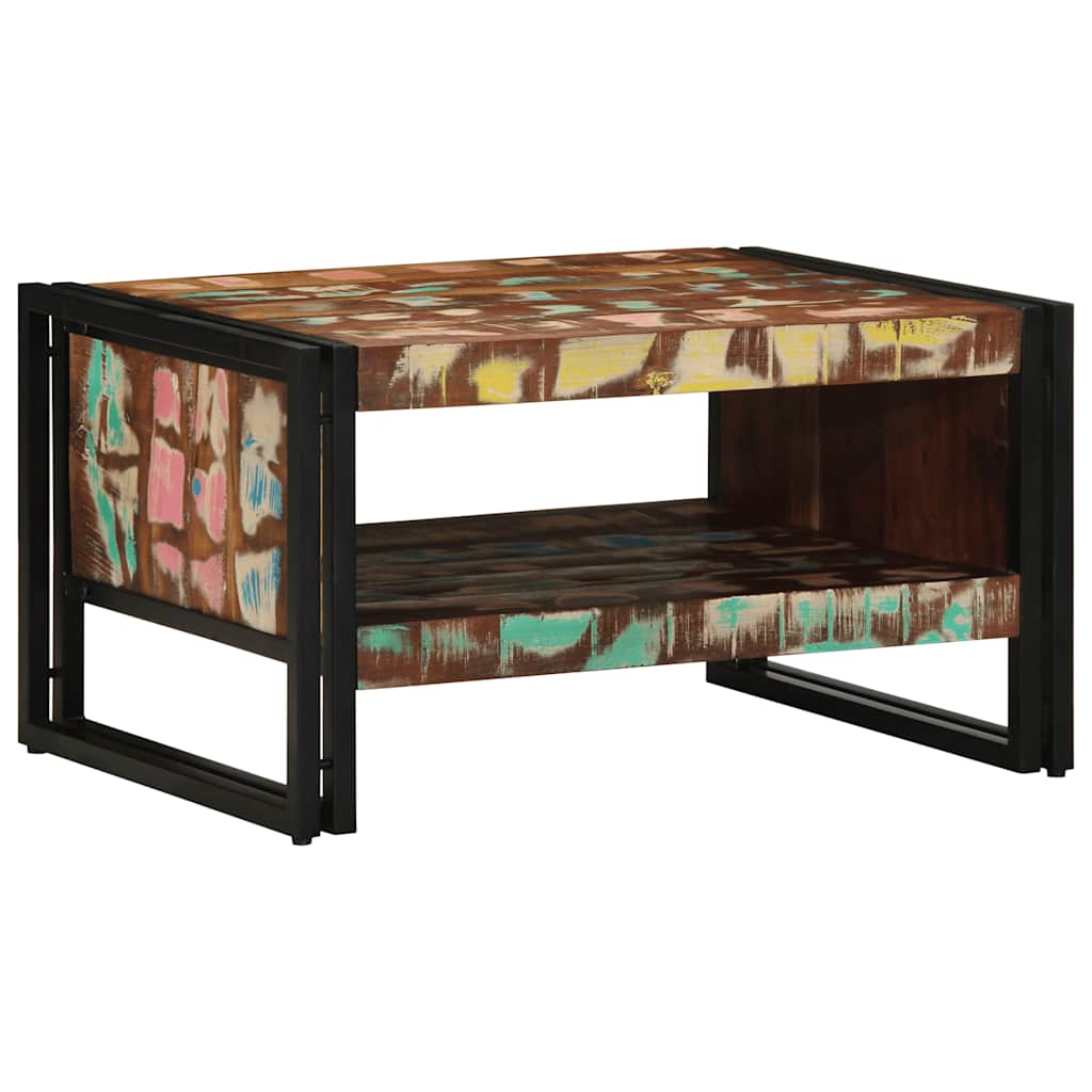 Stolik kawowy wielokolorowy 70x50x38 cm lite drewno odzyskane vidaXL
