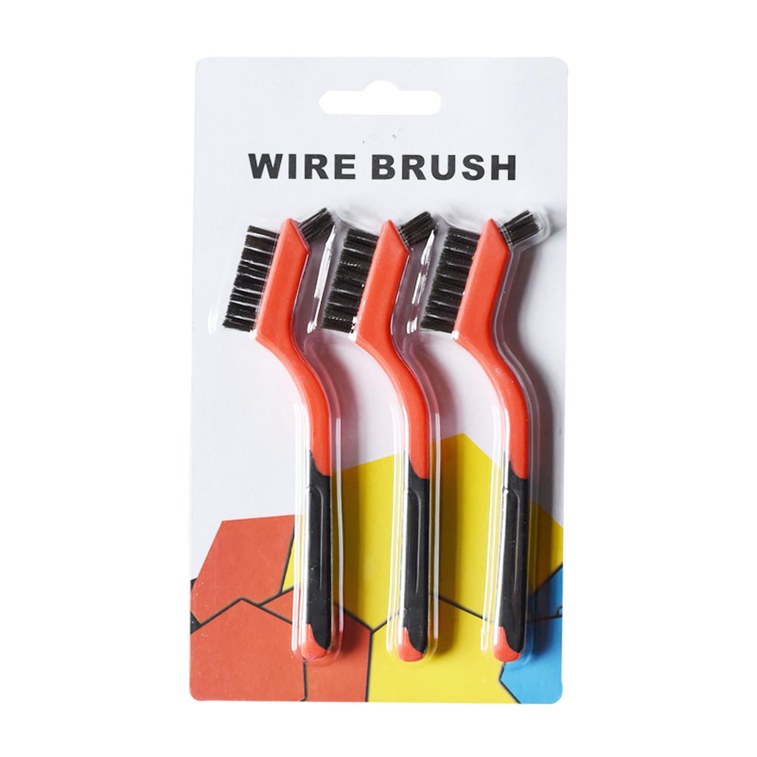 Lot de 3 mini-brosses en avec une poignée ergonomique (ensemble de 3 pièces en fil d'acier inoxydable)