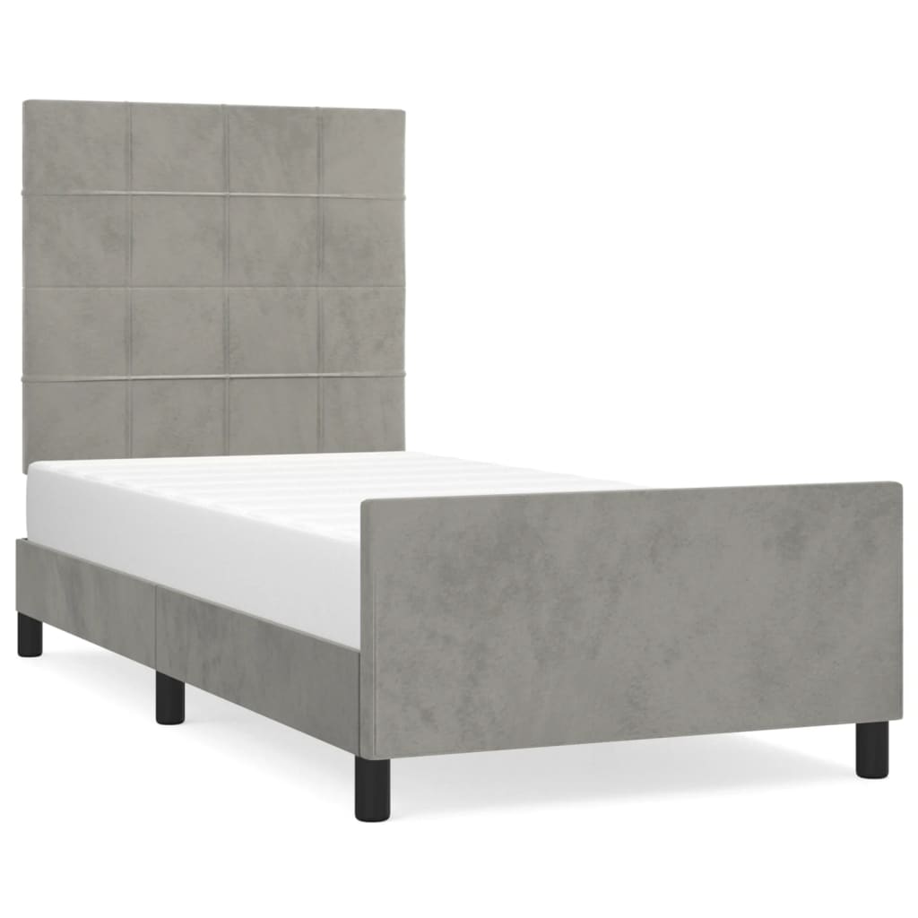 VidaXL Letto Da Giorno 2 In 1 In Velluto Grigio Chiaro – 90x200 Cm, Divano Letto Con Struttura In Metallo E Legno - 4