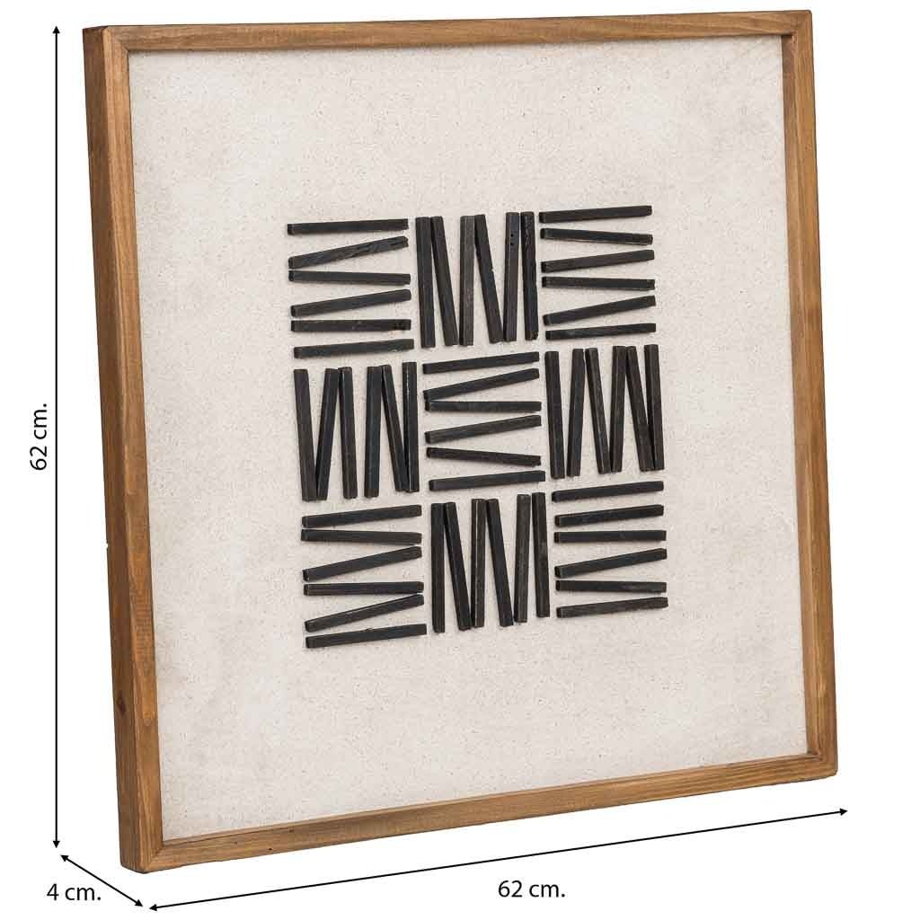 Tableau artisanal en bois recyclé en relief 62 x 4 x 62h cm | Leroy Merlin