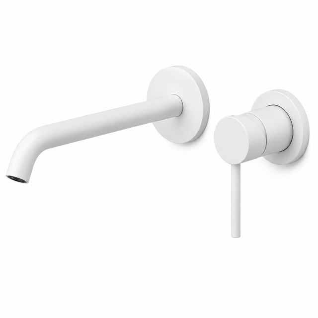 Mitigeur lavabo mural blanc mat Gattoni Easy 2337/23BO - Blanc mat