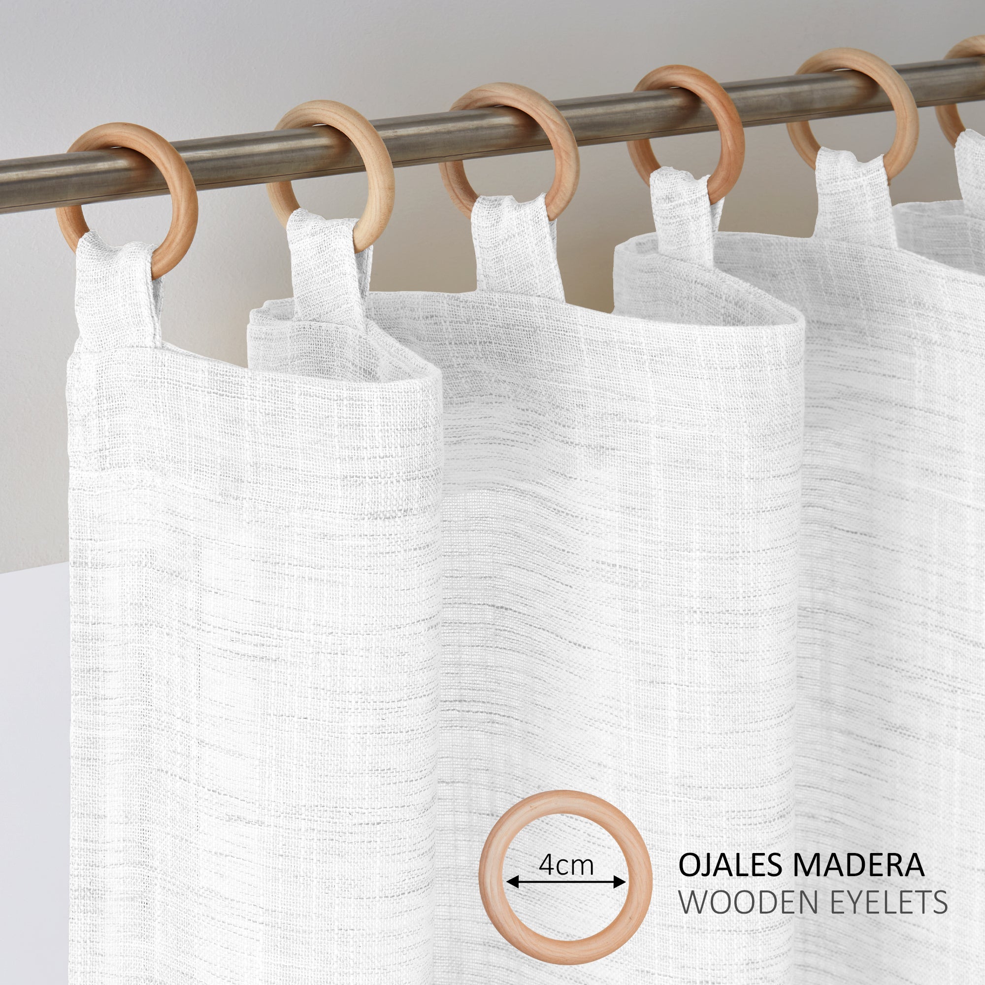 Ridder 494010 Anelli tende bianche 4 x 0 5 cm 12 Pezzi
