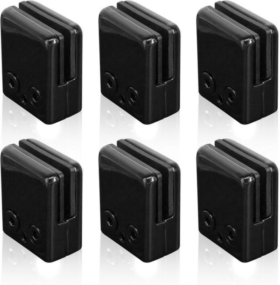 Cokritsm Lot De 12 Pinces En Verre Noir 10-12mm - Acier Inox 304 Clips Réglables Pour Balustrade Escalier Main Courante