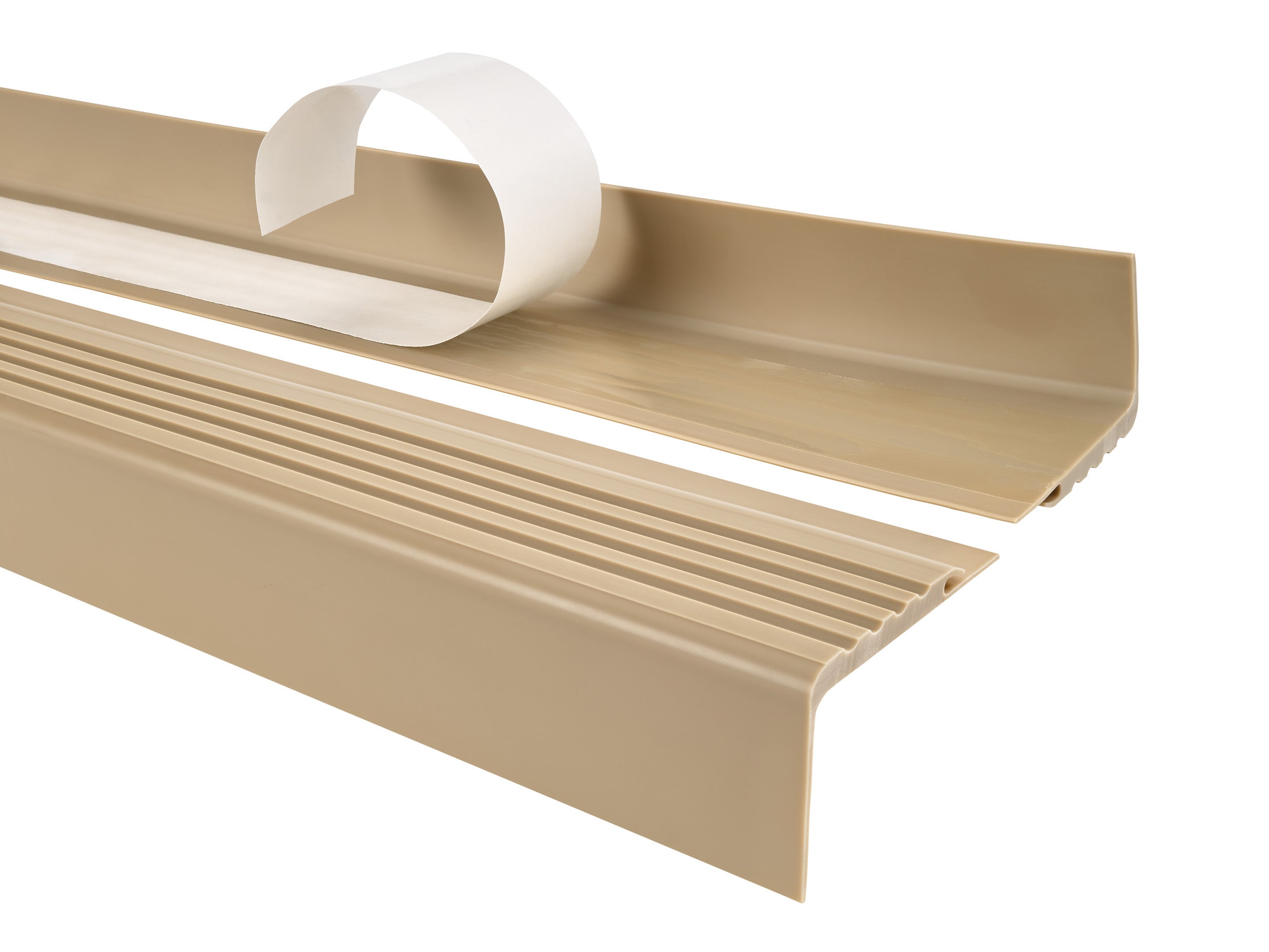Profil schodowy 48x42 mm PVC na krawędzie stopni antypoślizgowy - 130 cm, beżowy