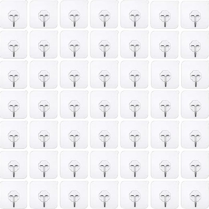 50 sztuk samoprzylepnych haczyków bez wiercenia Samoprzylepny haczyk bez wiercenia, przezroczysty haczyk ścienny, przezroczysty samoprzylepny haczyk