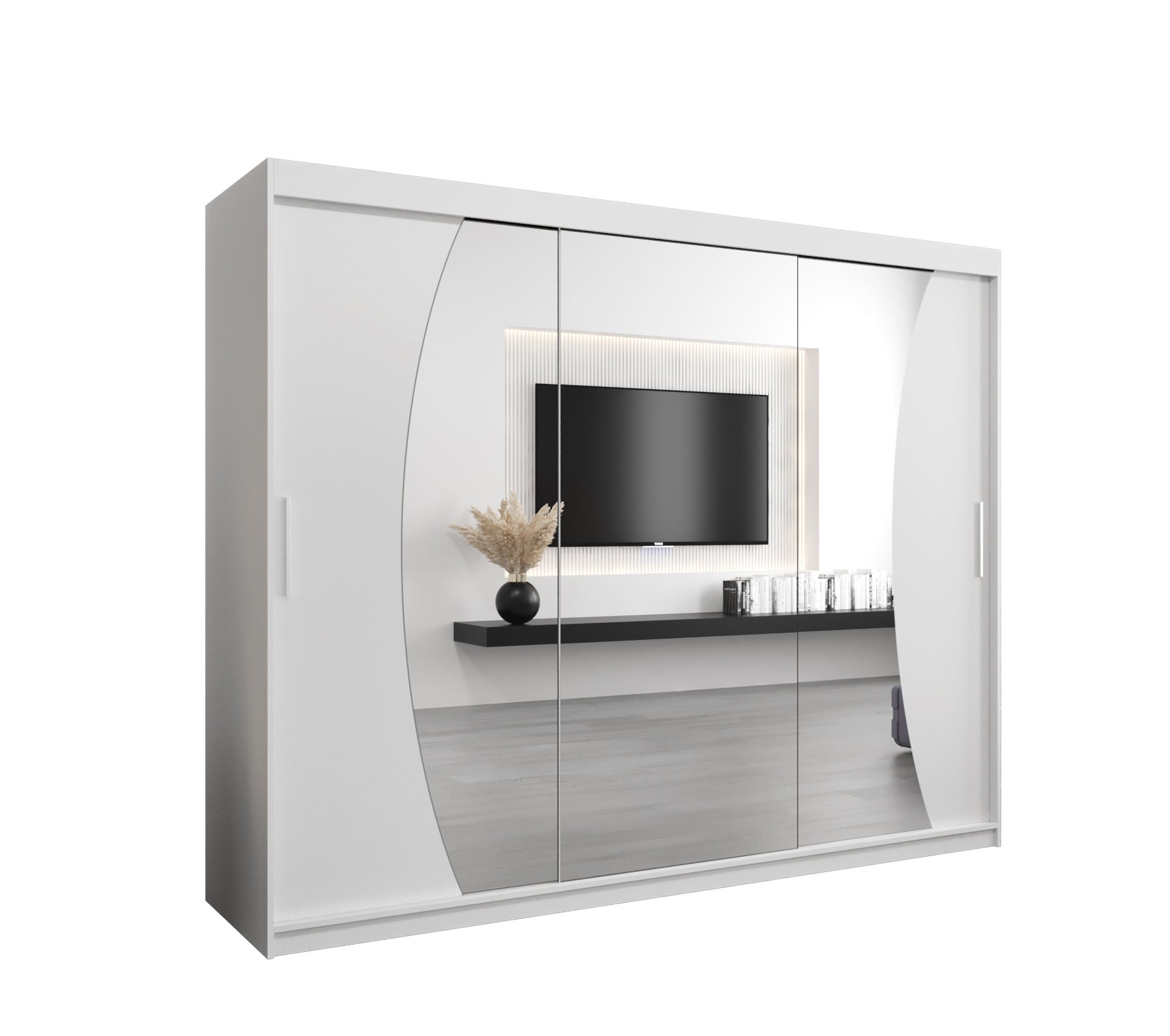 Szafa przesuwna garderoba WAVE 250 x 62 x 200 cm Biały - Abiks Meble