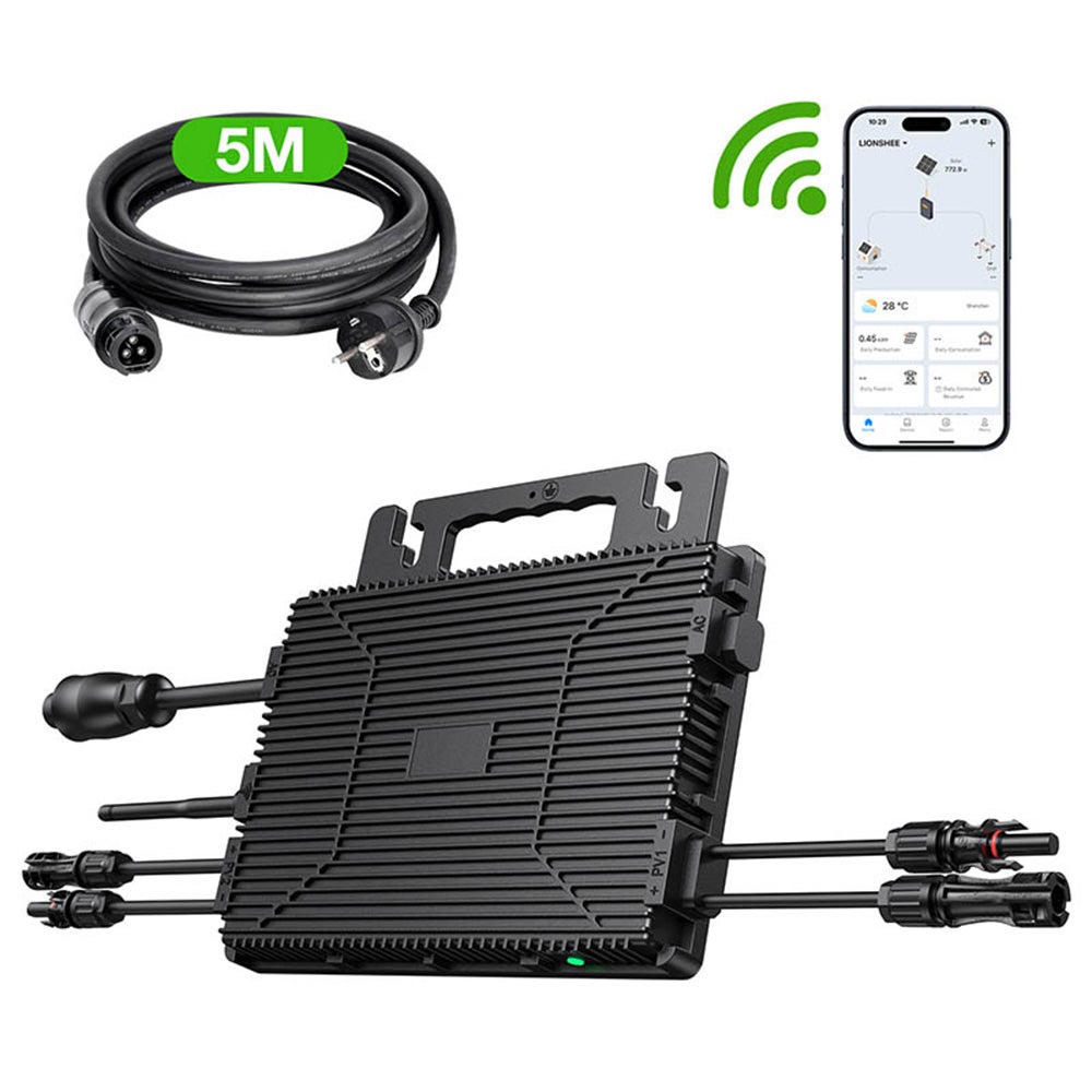 Micro-onduleur Solaire LIONSHEE LS-800Mi 800W - 2 MPPT - Rendement 96% - IP67 Étanche - Surveillance Wi-Fi - Pour Balcon et Autoconsommation - 2