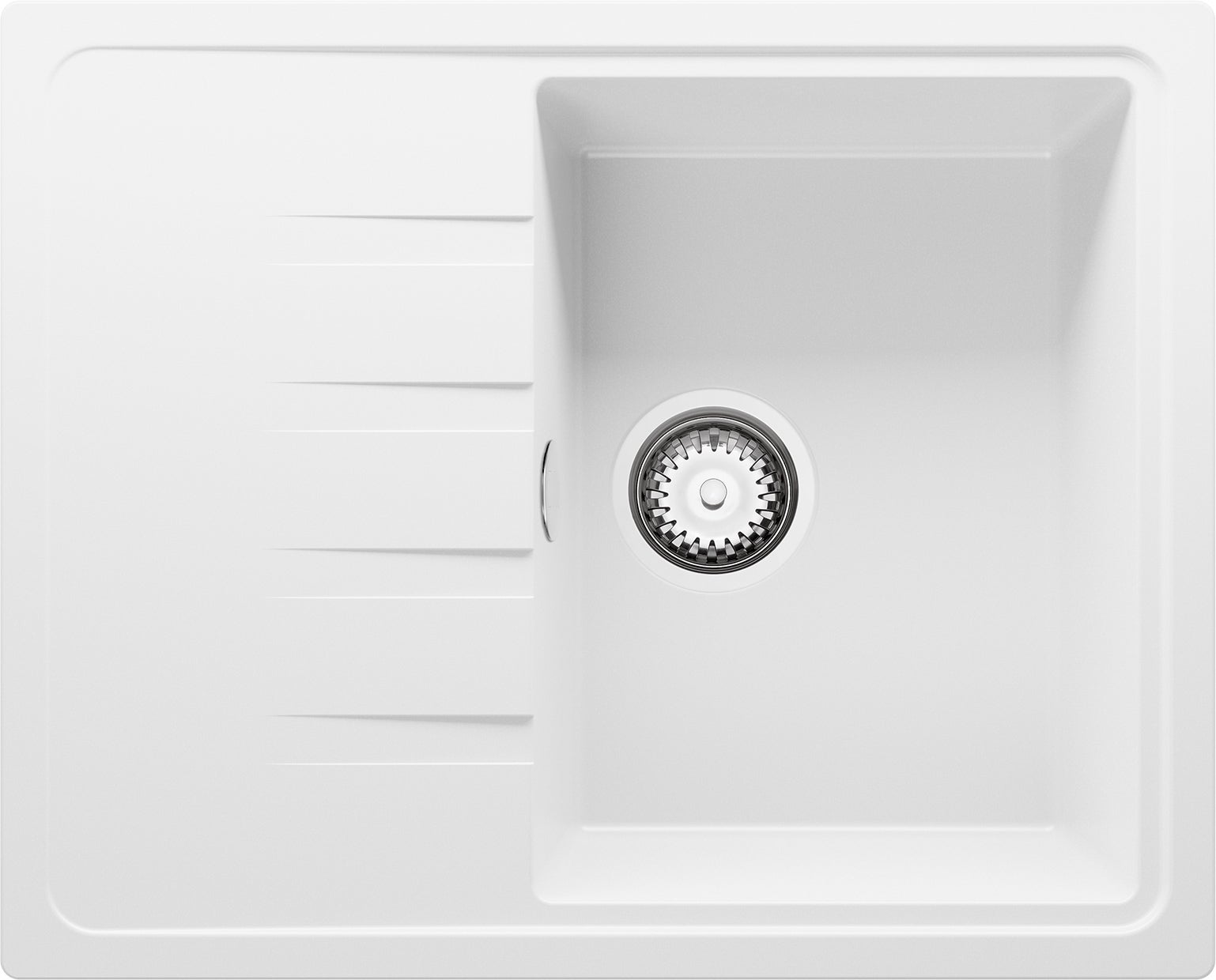 Evier Cuisine en Granit Blanc 62x50cm, Lavabo 1 bac + Kit de Vidage, Évier à Encastrer au meuble 40cm - Milan PRIMAGRAN - 2