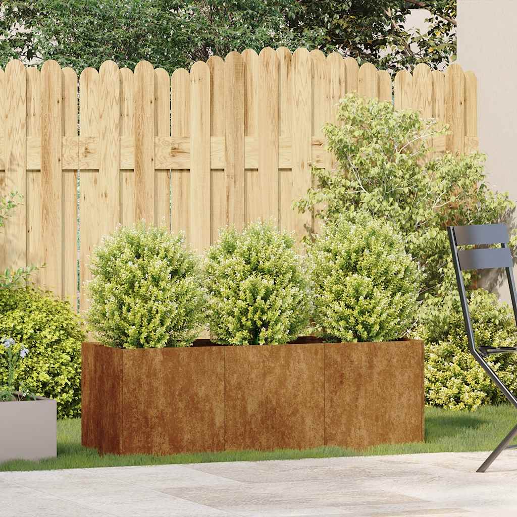 Jardinière，Pot de Fleurs rouillé 120x40x40 cm acier inoxydable CFW36152 - 3
