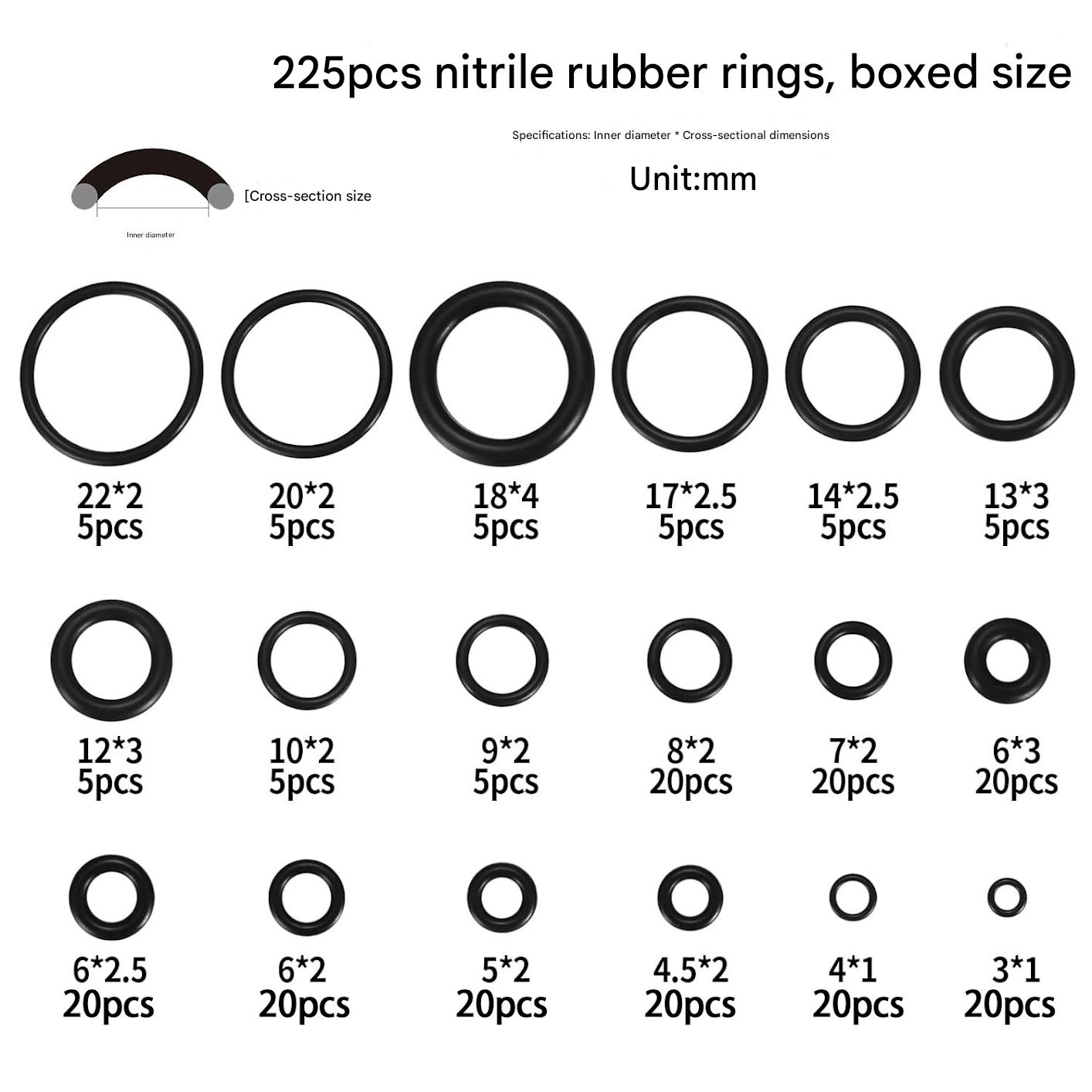 Lucky-sourcing map Joint Torique Nitrile Caoutchouc 145mmx155mmx5mm Bague joint étanche