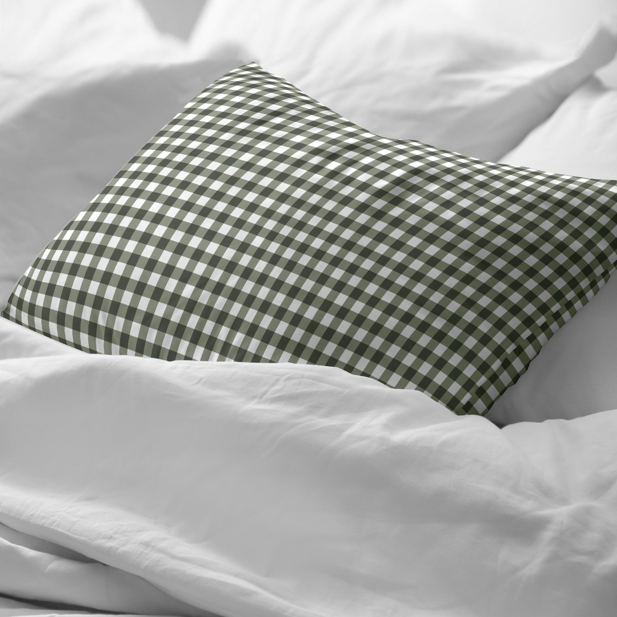 Taie d’oreiller 100% coton Xmas Vichy Vert - 65x65 cm - 2