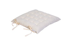 ZIBENE Galette De Chaise Carre 45x45, Coussin Chaise 45x45 Jardin Exterieur épais 8cm, Velours De Cristal Coussins De Chaise D'intérieur Doux Confortable Carré Coussin De SièGe De Chaise Blanc
