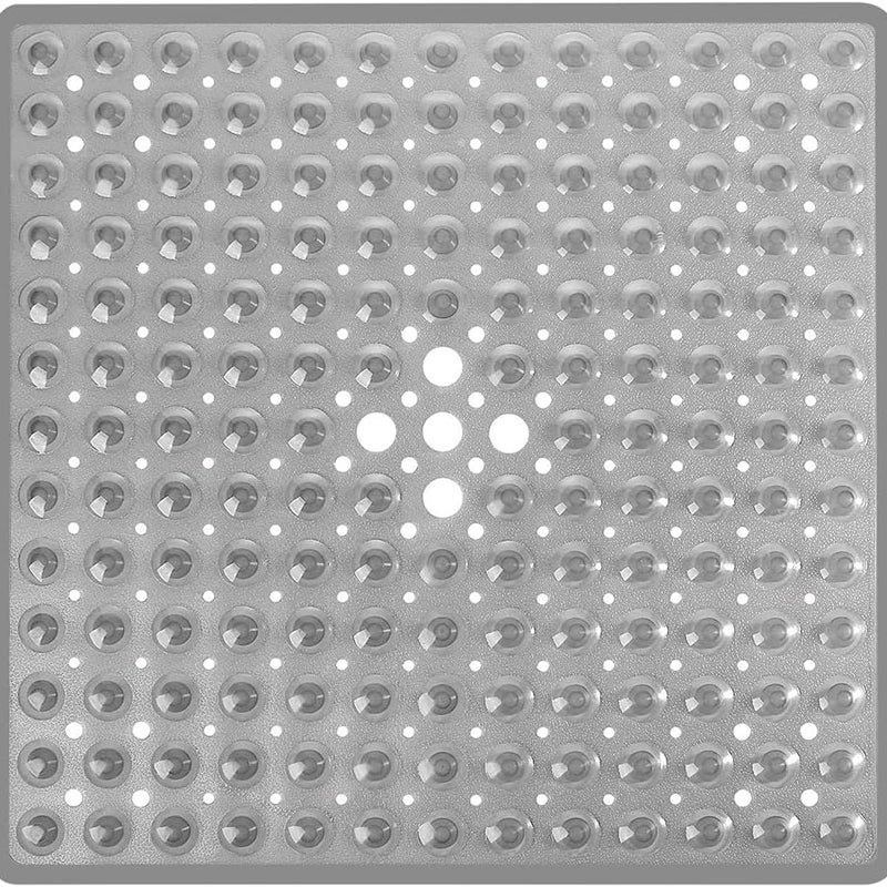 Mata łazienkowa kwadratowa antypoślizgowa z przyssawką – Mata prysznicowa antypoślizgowa – (Przezroczysty szary)