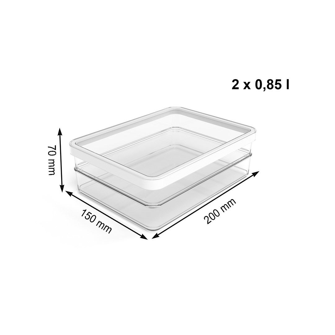 Contenedor Rotho de 2 niveles tipo loft en San Transparente con Tapa Blanca LT0.85 - 3