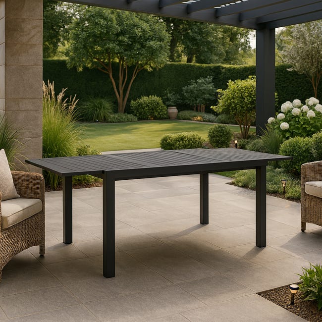 Tavolo Allungabile Bizzotto Hilde Antracite - 75x200/300x100 Cm, Perfetto Per Sala Da Pranzo - Foto 3