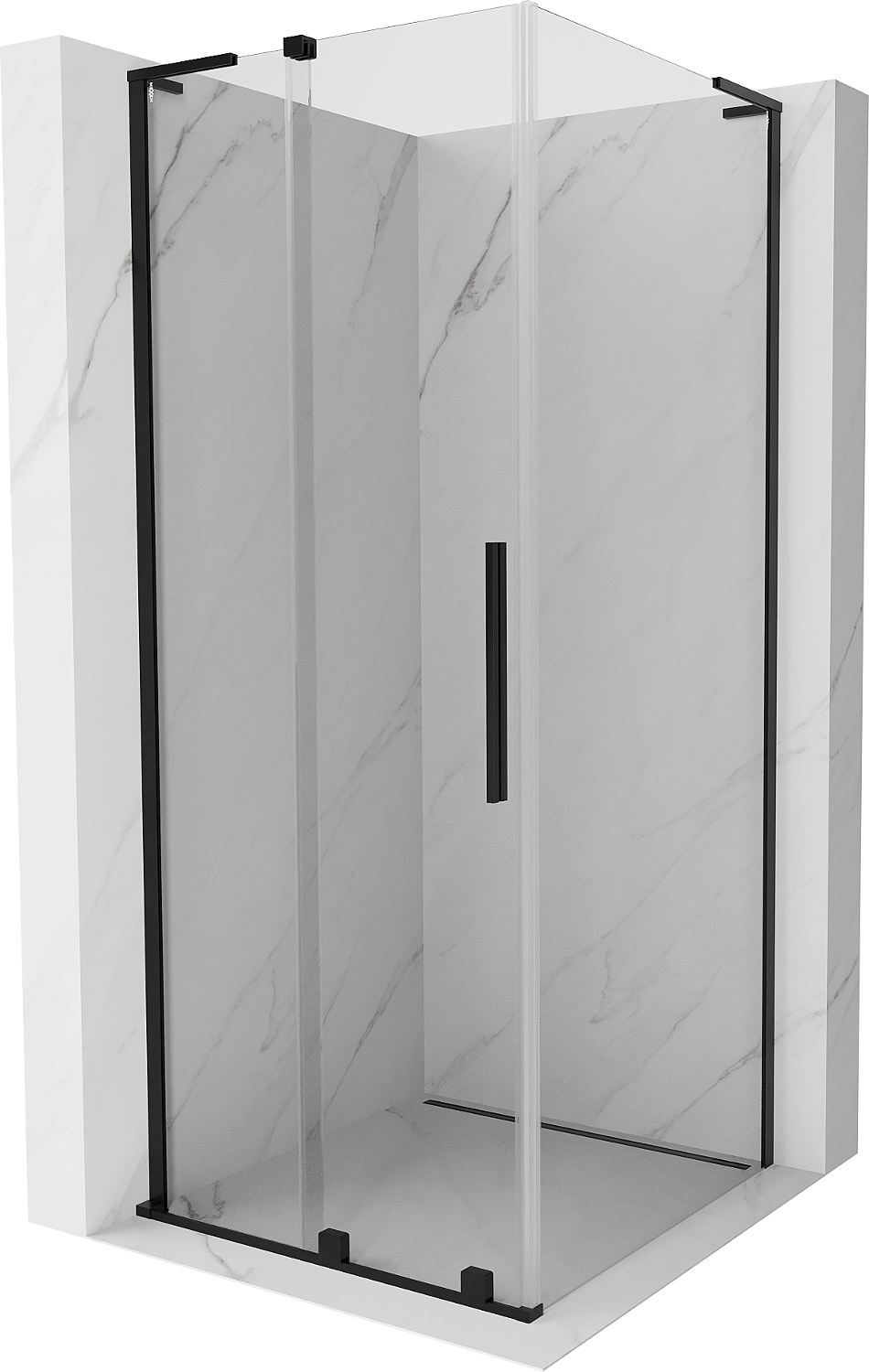 Mexen Velar L kabina prysznicowa rozsuwana 110 x 110 cm, transparent, czarna - 871-110-110-03-70