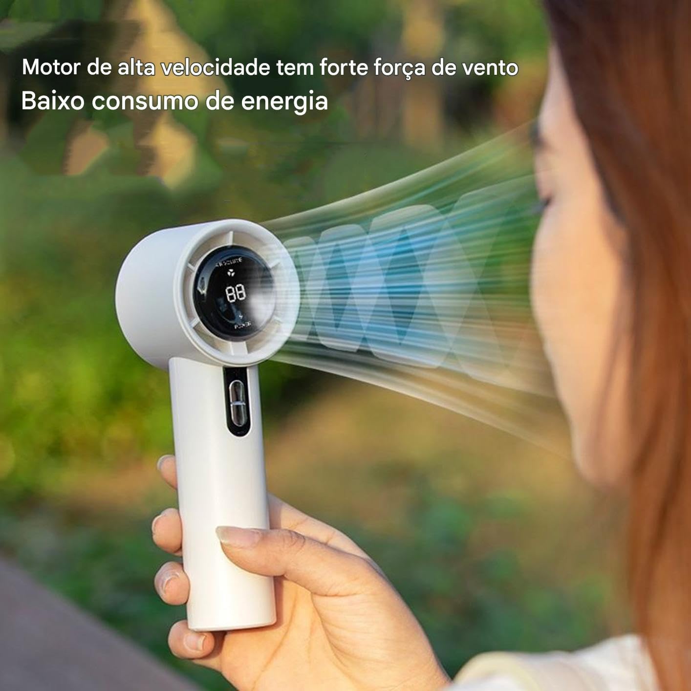 Ventilateur Turbo à Main, Ventilateur Portable Portable,Fan Turbo Puissant à Grande Vitesse Avec Affichage Numérique Fournitures En Plein Air Multifonctionnelles, Accessoire Maison Et