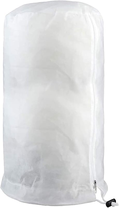 Worek do ochrony roślin, oddychający, odporny na rozdarcia, mrozoodporny, ze ściągaczem i zamkiem błyskawicznym, 140 x 200 cm (biały)