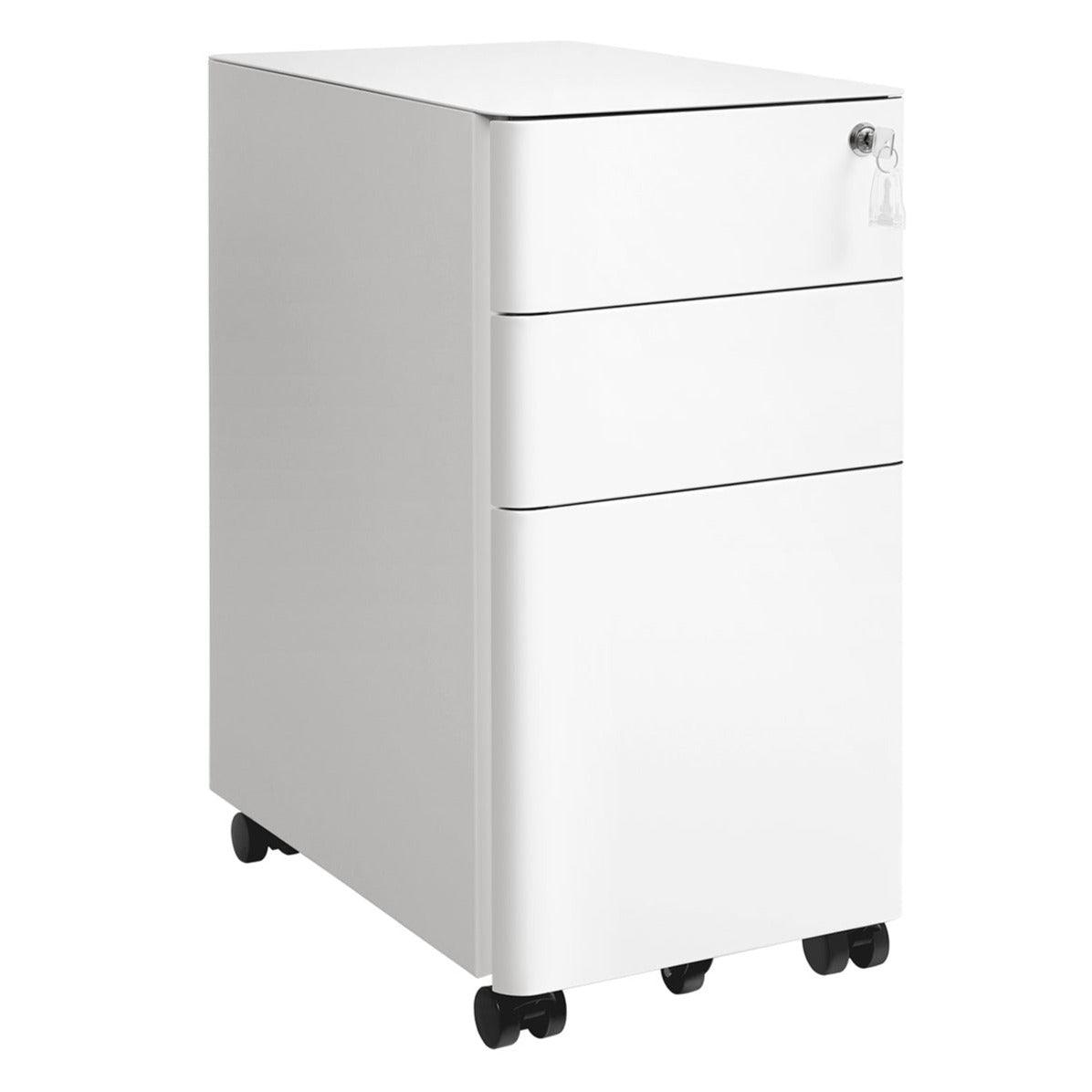 Caisson de bureau placard de rangement mobile avec roulettes et serrure pour documents et