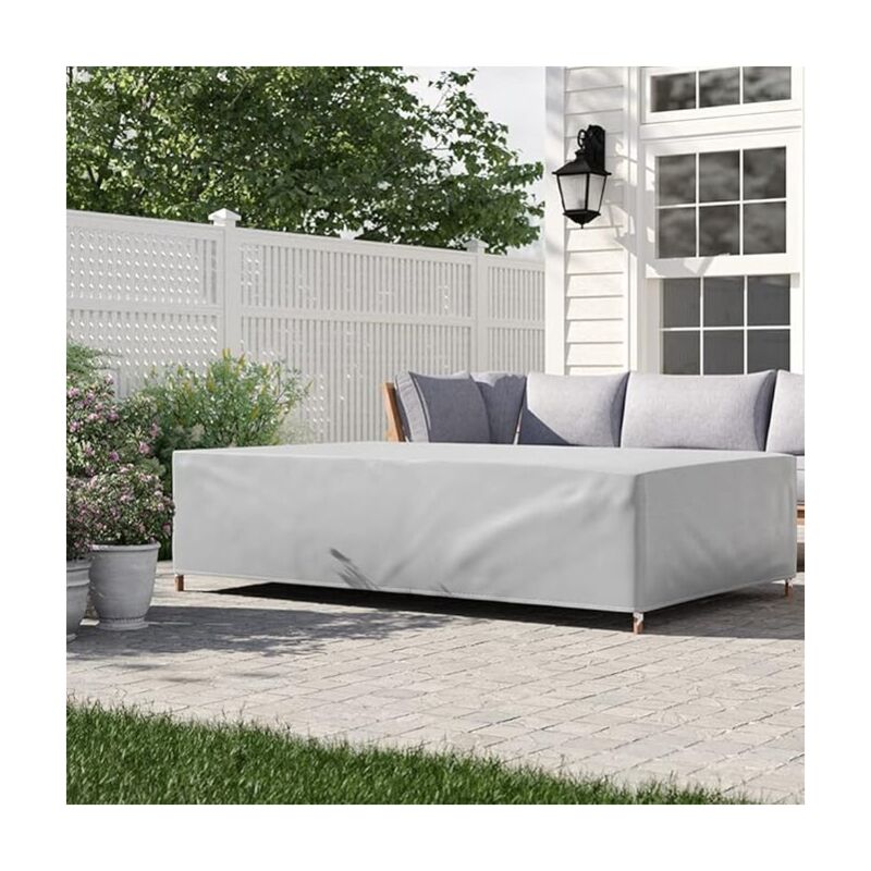 Housse Salon de Jardin 180x100x75cm 420D Oxford Argent Housse Table de Jardin Rectangulaire Protection Bache Table de Jardin Mobilier - 4