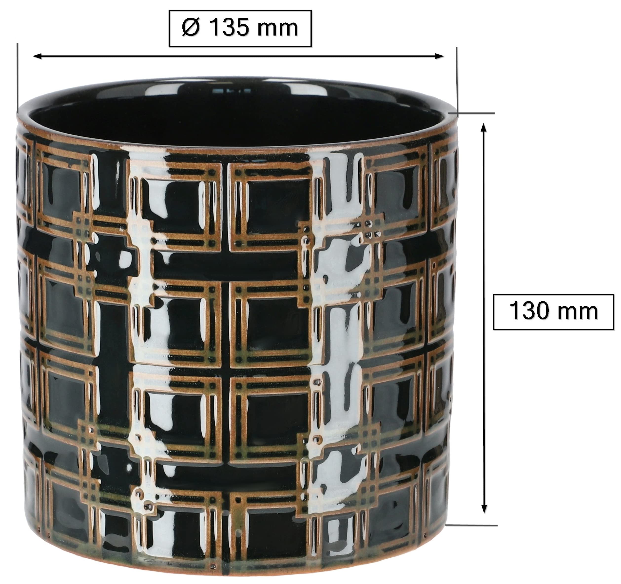 Set de Pots de Fleurs en Céramique avec Décorations 6 Pièces 130 x 135 mm Vert Foncé - KOTARBAU - 2