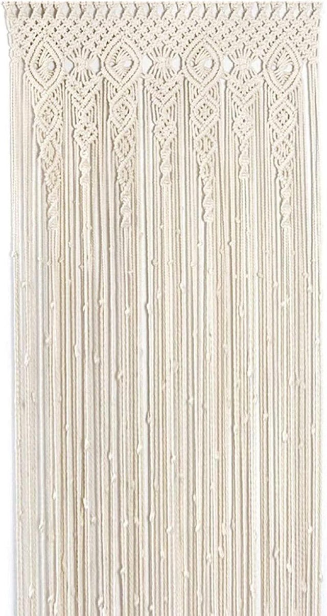 Tapisserie Murale en Macramé, Tapisserie Tissée, Décoration Murale Bohème pour Séparateur d'espace, Fenêtre, Rideau de Porte, Mariage, 100x200cm