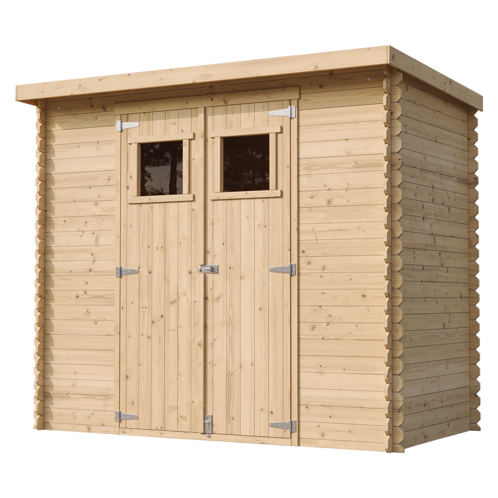 Abri de jardin en bois - Stockage extérieur l239xL142xH200cm/2.63 m2 - Petit abri à outils, Local à vélos - Toit imperméable, fenêtres - TIMBELA M310 - 5