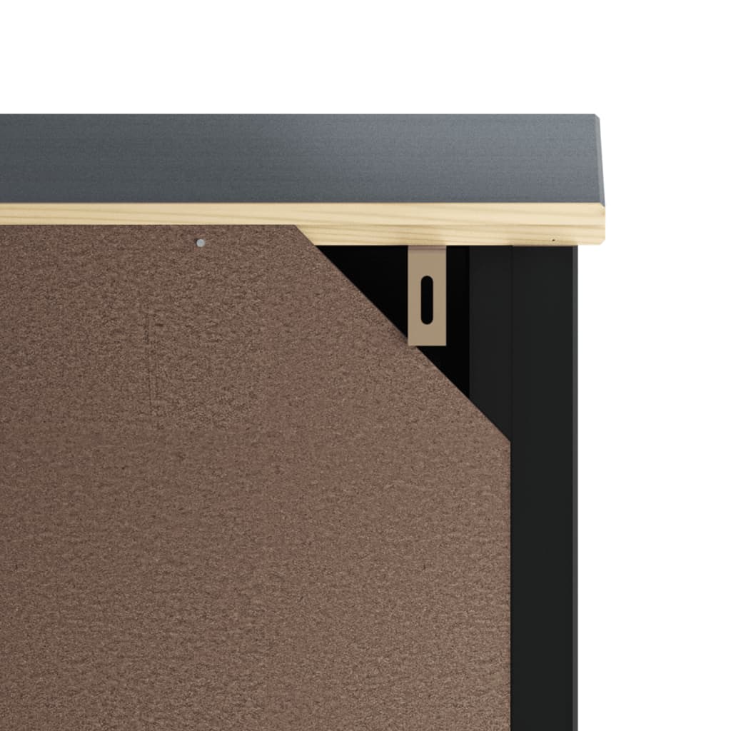 Mueble para lavadora BERG madera maciza negra - 7