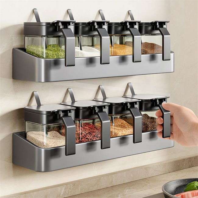 4 Pièces Boite A Epices Cuisine, Récipient Épices Transparent, Compartiments À Épices En 4 Pièces Boite A Epices Cuisine, Récipient Épices Transparent, Compartiments À Épices En