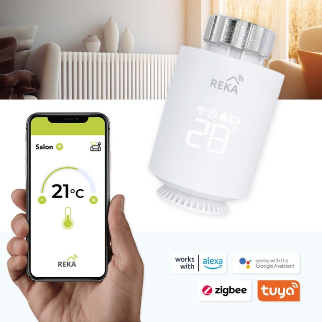 1 Tête thermostatique connectée REKA TRV06 sans passerelle – Programmable – Radiateur