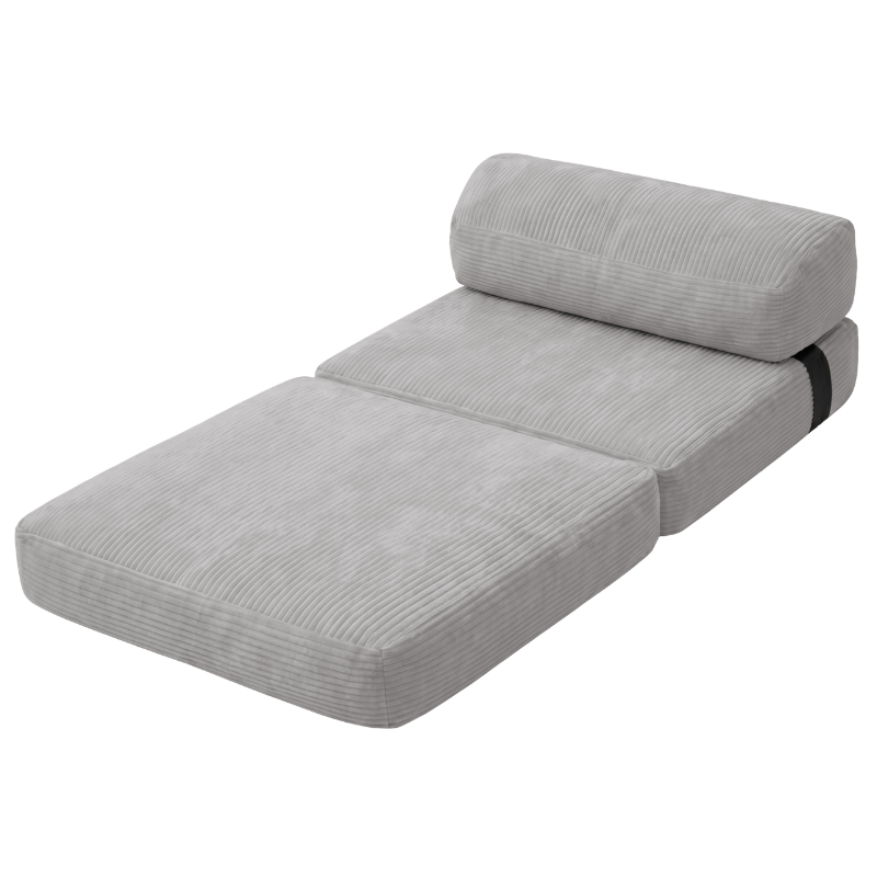 Poltrona cama com capa removível 70x190 cm BANANAIR cinzento claro - 3