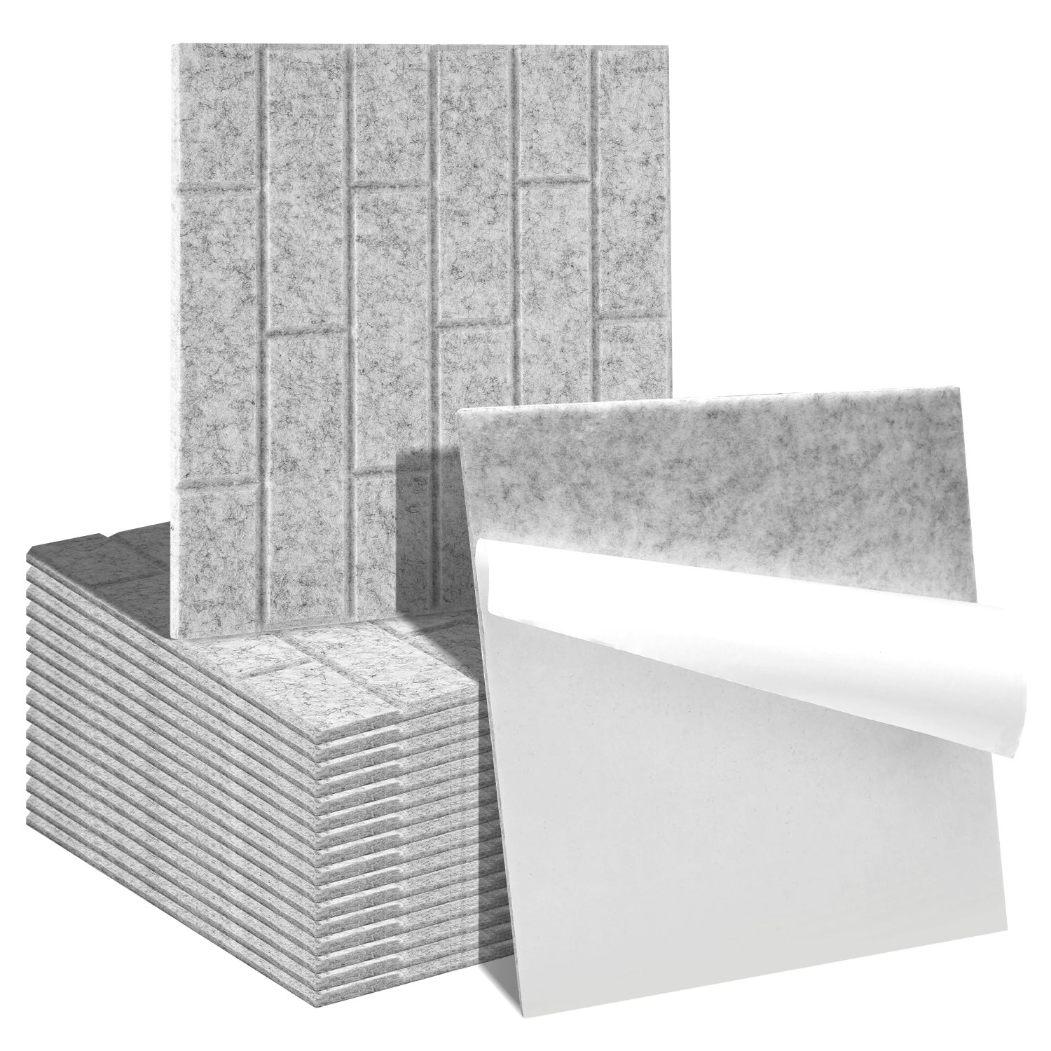 12 Panneaux Acoustiques Décoratifs à Personnaliser - 30x25x1,2 Cm - Absorbants, Écologiques, Autocollants - Pour Studio, Bureau - 9
