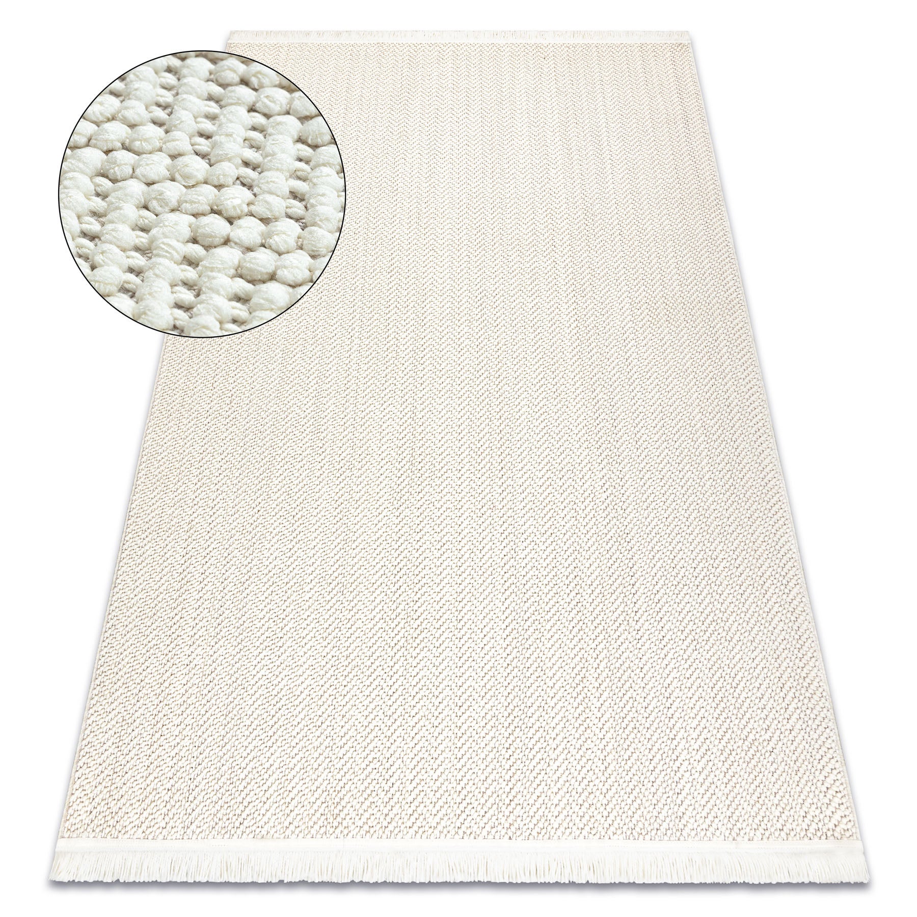 Dywan NANO FJ86B Jodełka, chevron, płasko tkany biały 180x270 cm
