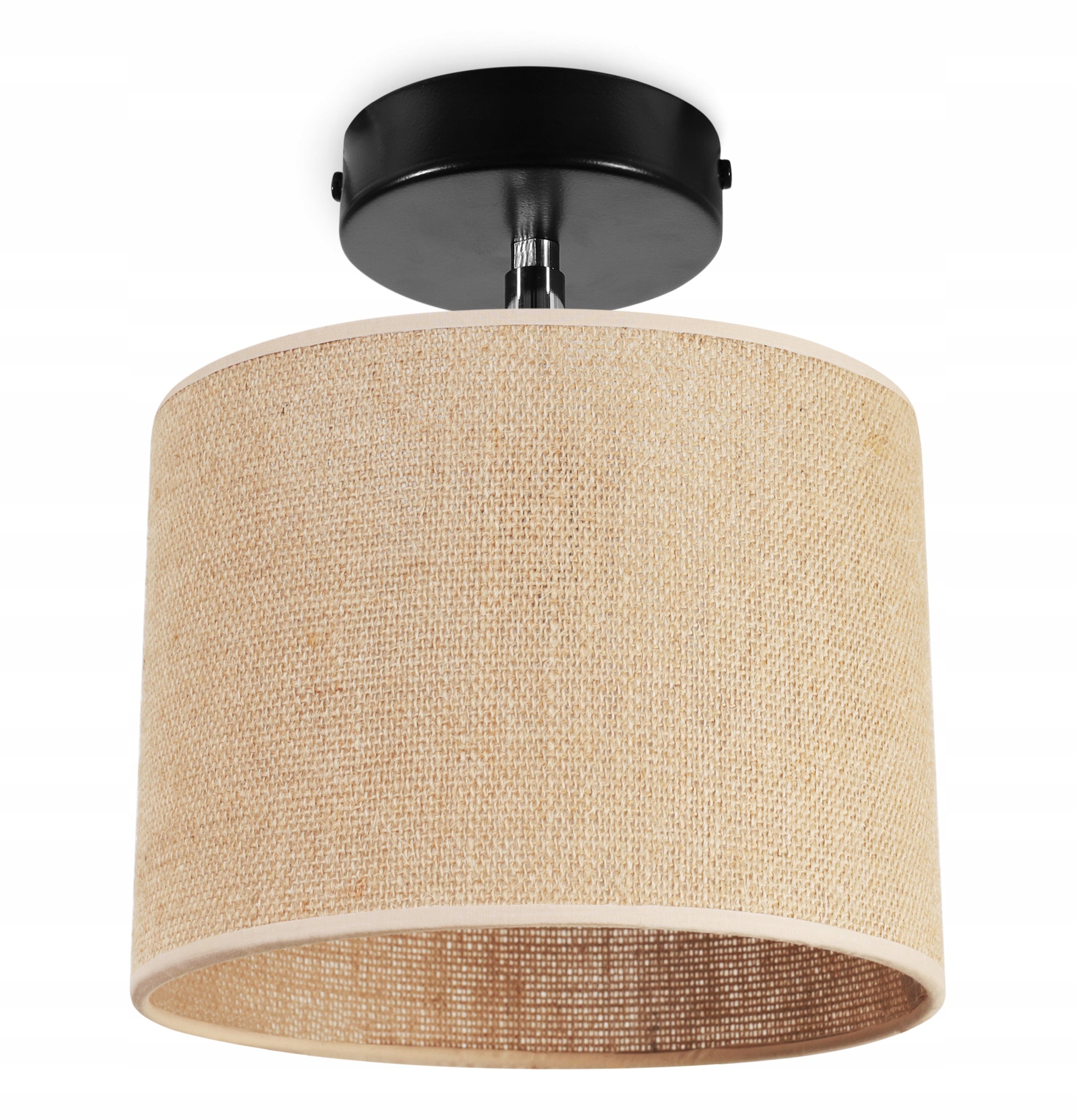 Lampa sufitowa wisząca Juta classy 1xE27 abażur walec beżowy Light Home LH