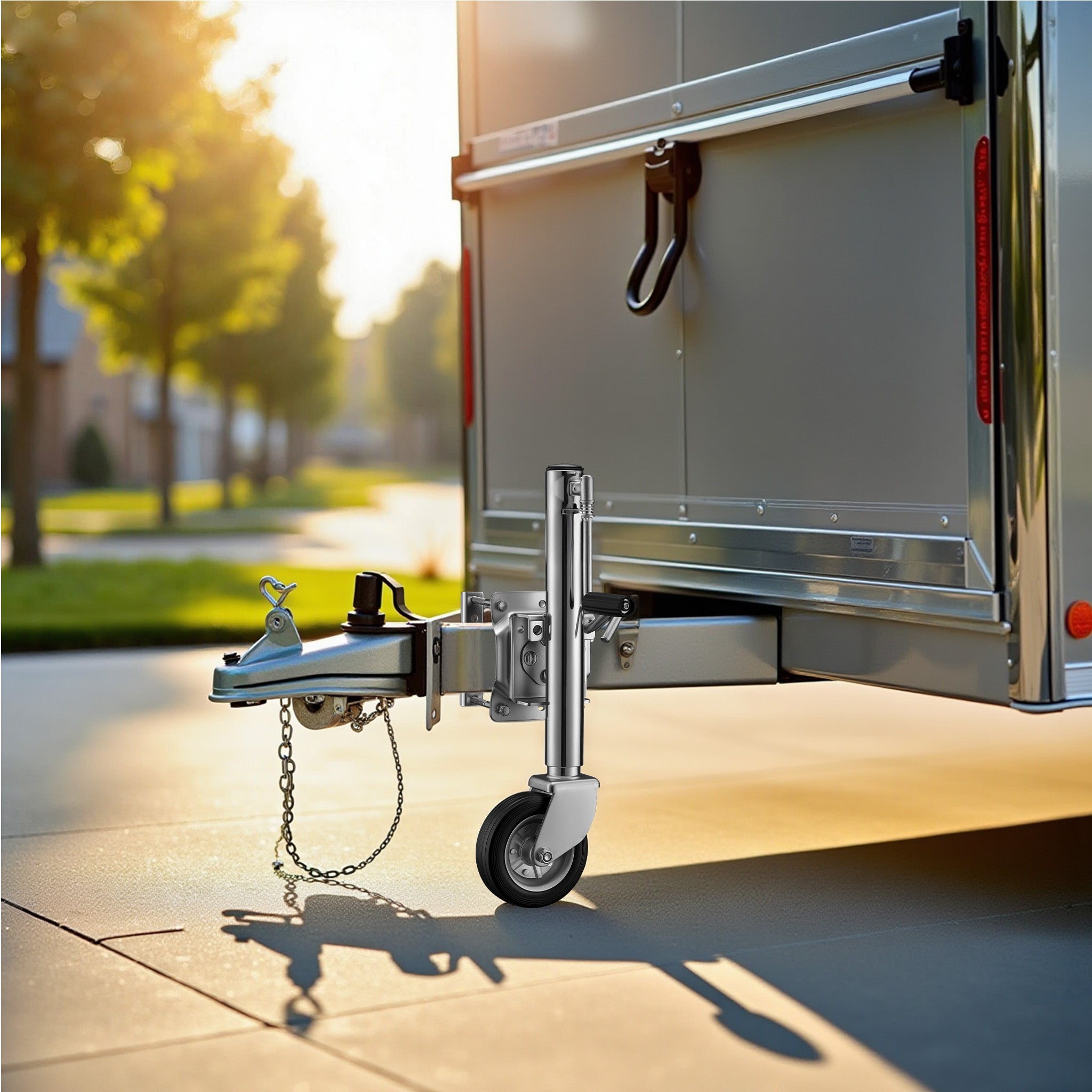 Roue jockey Charge lourde – Capacité max. 540 kg – Hauteur de levage max. 260 mm – en Acier galvanisé – avec Manivelle – Roulette avant… XPOtool - 2